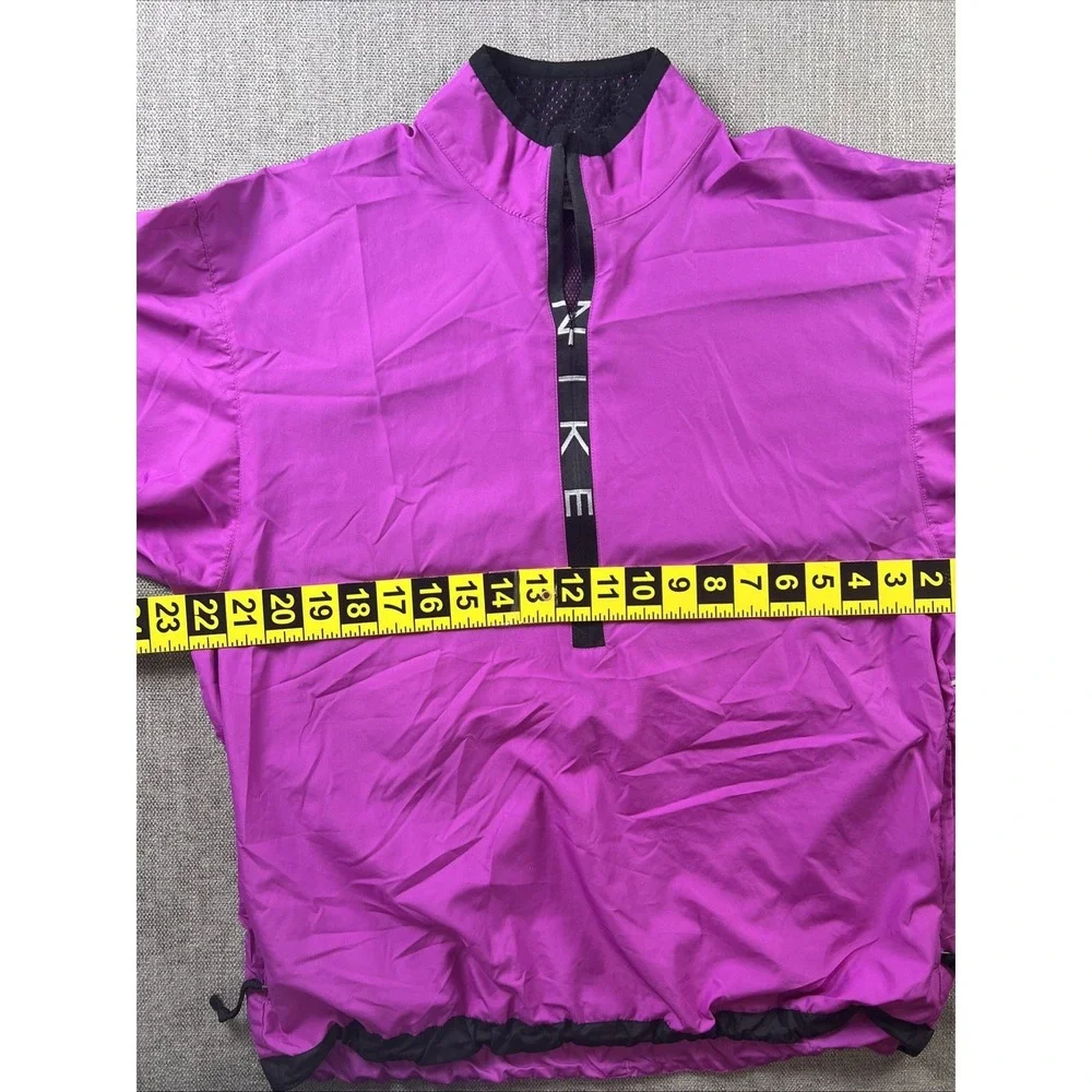 Vintage Nike 1/2 Zip Pullover Women's Medium Purple Spellout Zip Pockets Running